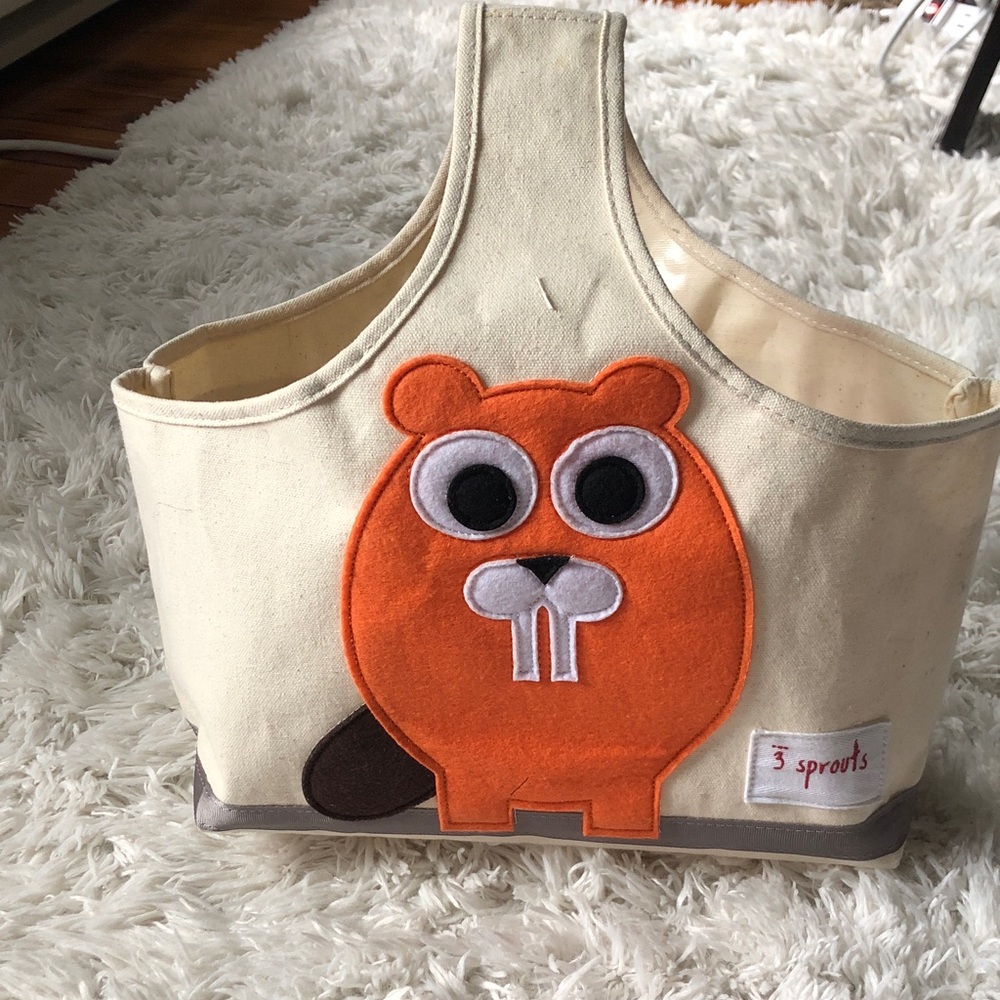 Kids 3 Sprouts Storage Bin - Orange Beaver Design